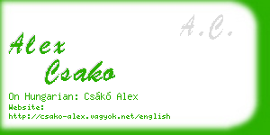 alex csako business card