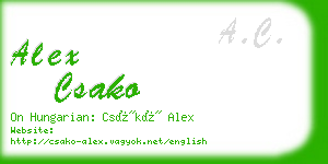 alex csako business card